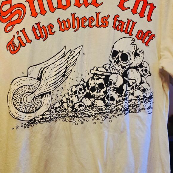 Truly Madly Deeply tiger and skull smoke 'em til the wheels fall off t shirt - Picture 5 of 6